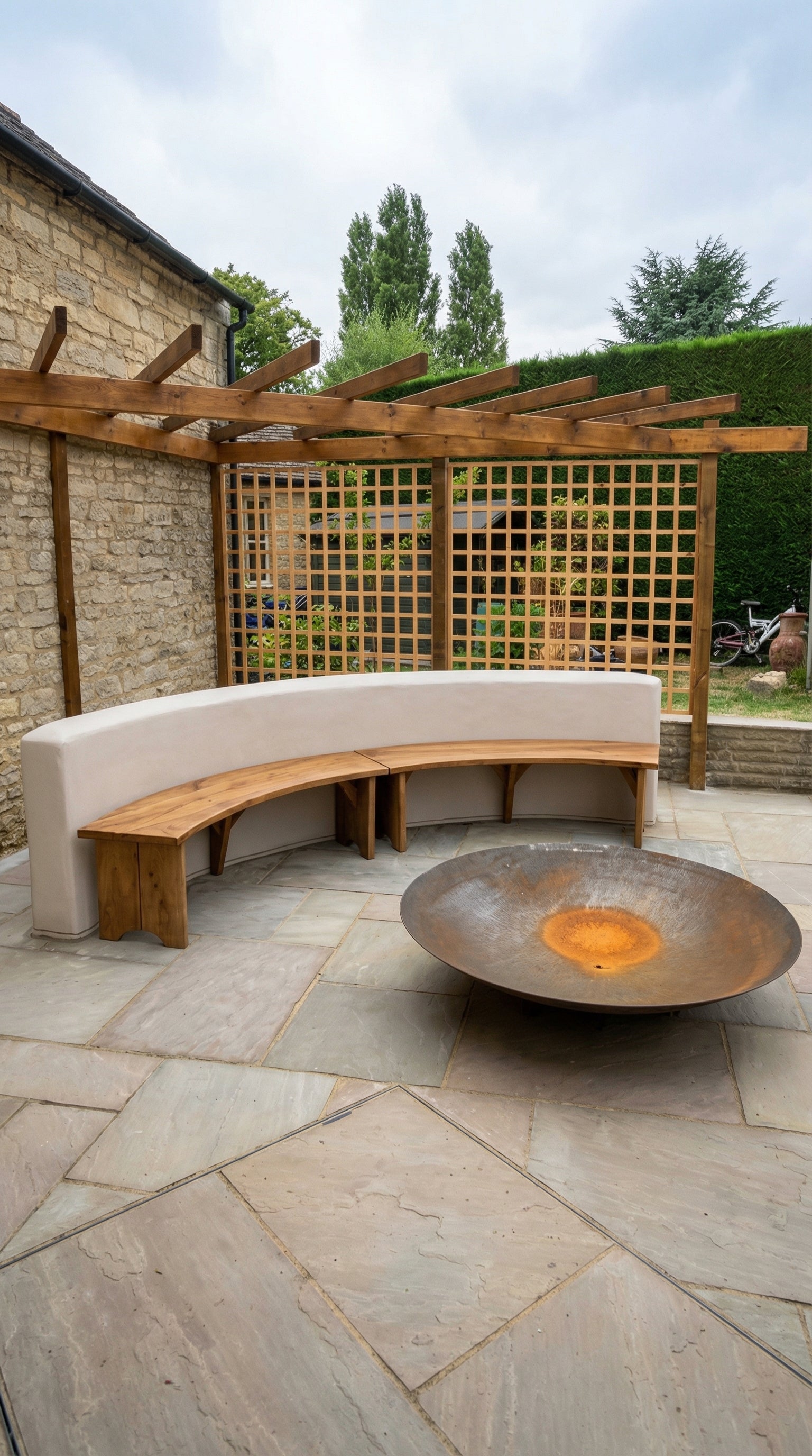 curved wooden wedding bench handmade UK