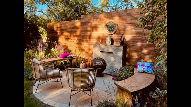 handcrafted curved timber bench outdoor seating